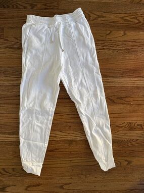 Sezane White Knit Jogger Pants